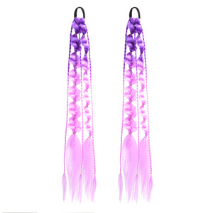 Accessorio di Moda Trendy per Donne, Stile Street, Treccia Colorata Lunga con Doppio Trama, Estensione per Coda di Cavallo - Product Image 1