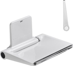 Siege De Douche Mural Blanc Tabouret De Douche Chaise De Douche De Salle De Bain Antiderapante Flexible Facile a Nettoyer - Product Image 1