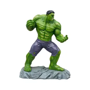 In fibra di vetro Scultura di Grandi Dimensioni Del Fumetto Del Supereroe Hulk Scultura Strada Commerciale Scultura di Decorazione
