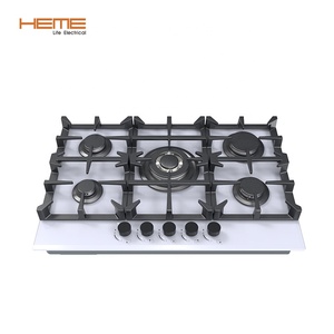 Kitchen Appliances Factory Built in White Glass Gas Cooker With 5 Burner Estufas Empotrables - Product Image 2