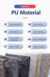 Rivestimenti murali decorativi interni ed esterni in pietra sintetica in poliuretano artificiale fogli in pietra sintetica pannelli in Pu - Product Image 3