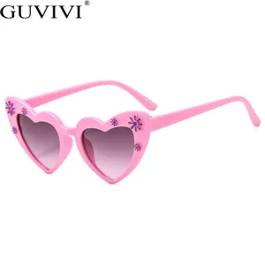 Modemarke Herz Kinder Sonnenbrille Neue Kinder Nette Rosa Cartoon Schnee Sonnenbrille Mädchen Jungen Baby Gradient Brillen