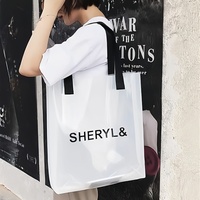 Sacs fourre-tout en PVC réutilisables en gros, sac à main transparent tendance, sac fourre-tout pas cher en TPU, sac de shopping, cadeau, sacs fourre-tout en PVC personnalisés réutilisables