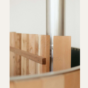 Hachillspa Bain à remous au feu de bois au design moderne avec revêtement en bois massif en acier inoxydable 304 Poêle à bois pour <span class=keywords><strong>spa</strong></span> extérieur - Product Image 5