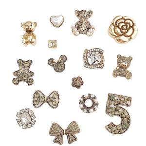 Nuevos Accesorios <span class=keywords><strong>Retro</strong></span> para Carcasas de Teléfono con Diseño de Oso de Peluche, Aleación Electrochapada, Perlas y Motivos de Corazón - Diseño Perforado - Product Image 5