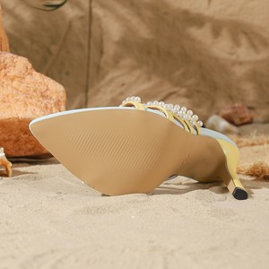 Slim Sexy Color Blocked 2026 Heels Pointed Toe Thin Strap Beaded Peep Toe <b>Sandals</b> - Product Image 6