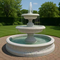 BLVE décoratif extérieur cour avant moderne pierre blanche maison fontaines marbre jardin fontaine d'eau