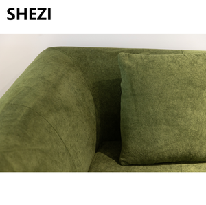 Divano Sezionale Angolare Moderno Shezi in Tessuto <span class=keywords><strong>Verde</strong></span> Imbottito in Schiuma, Resistente, per Appartamenti e Salotti di Hotel - Product Image 5