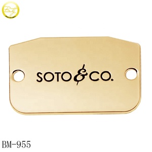 Vendita calda piastra rotonda loghi design <span class=keywords><strong>borse</strong></span> hardware ottone antico nome in rilievo etichette metalliche per cappelli - Product Image 6