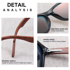 2025 Gafas de sol polarizadas de diseñador con logotipo personalizado para hombre Marco de madera de bambú de alta calidad en negro dorado o <span class=keywords><strong>verde</strong></span> - Product Image 4