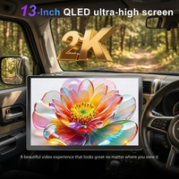 Lecteur multimédia intelligent universel 1/2DIN Android QLED avec écran tactile, GPS, écran 13 pouces, commande vocale, radio FM, montage sur tableau de bord