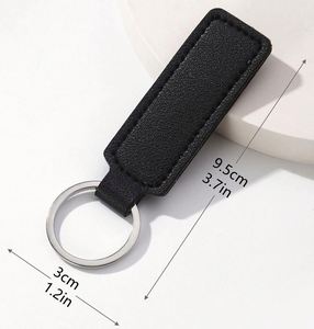 Promotional Gifts Leather <b>Key</b> Holder <b>Ring</b> Pu Leather <b>Key</b> Chain Custom Debossed Logo Pu Leather Keychain for Party Gift - Product Image 3