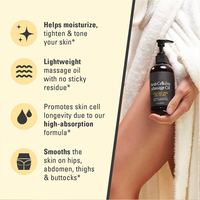 Logo personnalisé OEM Huile de massage corporelle raffermissante avec cellules souches de collagène aide à lisser l'apparence de la cellulite améliore la texture de la peau