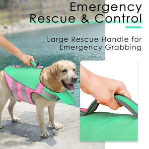 Giacca di Salvataggio per Cani Qiqu, Ecologica, Classica in Poliestere, Design Personalizzato, Riflettente, con Maniglia di Salvataggio, Regolabile - Product Image 5
