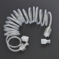 Tubes en spirale en plastique personnalisés de 3.4*2.0mm de 1500mm avec bouchons de protection de connecteur Luer Lock mâle