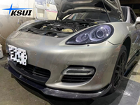Kit carrosserie en fibre de carbone véritable avec lèvre avant, jupes latérales, diffuseur arrière et spoiler pour Porsche Panamera 970.1 2010-2013