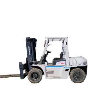 รถยกดีเซล TCM FD70 มือสอง 3-10 ตัน พร้อมไฮดรอลิกไซด์ชิฟเตอร์ ยางตัน เสากระโดงสองตอน - Product Image 1