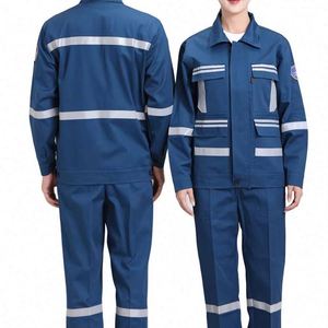 Custom Logo Breathable Cotton Unisex Anti-Wrinkle Workwear Uniforms Anti-Static Flame Retardant Reflective Construction - Product Image 1