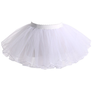 Children's Dance Tulle <strong>Skirt</strong> Ballet <strong>Frilly</strong> Half-length Mesh Practice <strong>Skirt</strong> White Black Performance Costume Short Net Gown - Product Image 5
