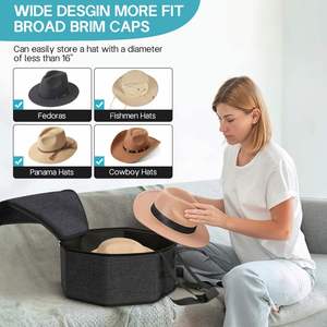 Hat Storage <b>Box</b> for Women & Men, Hardboard Support Hat Boxes with 1 Door Hook Hat Organizer - Product Image 6