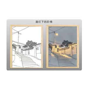 Có thể điều chỉnh <span class=keywords><strong>DIY</strong></span> USB <span class=keywords><strong>LED</strong></span> gỗ hình ảnh khung sáng mờ ánh sáng ban đêm trang trí nội thất cho phòng trang trí UV in ấn tường tác phẩm nghệ thuật - Product Image 6