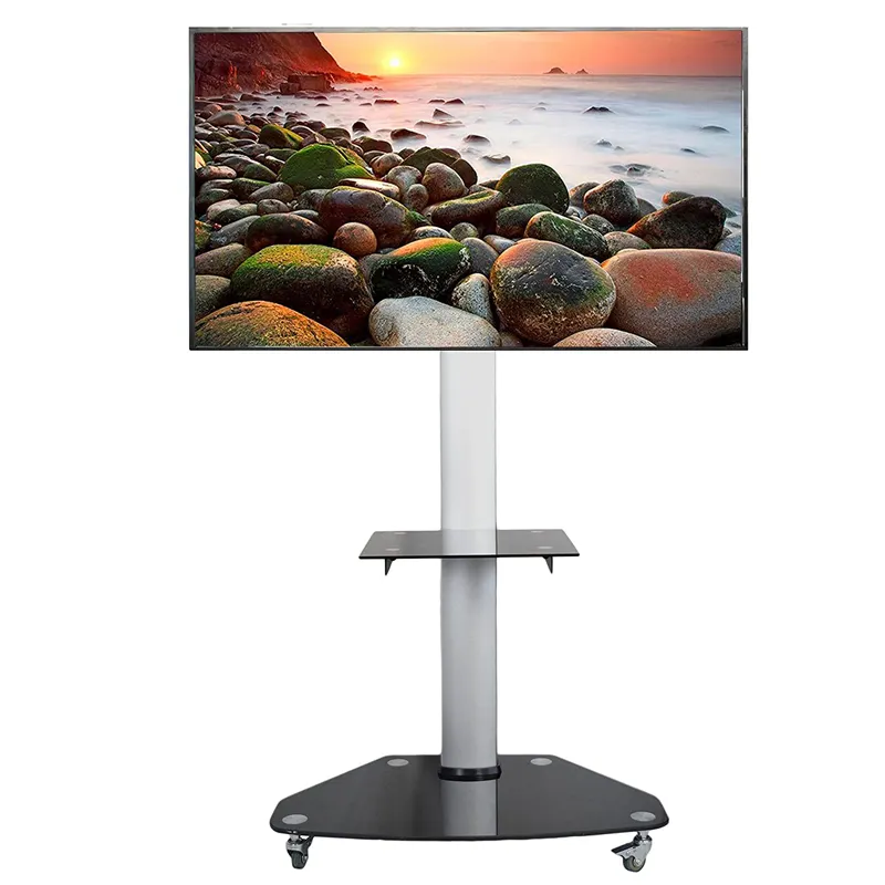 הנמכר ביותר מתגלגל טלוויזיה Stand עם גלגלים נייד עגלת טלוויזיה עבור 32-70 אינץ LCD LED פלזמה שטוח מסכי