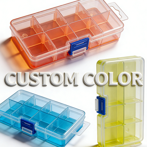 صندوق تخزين بلاستيكي بـ 8 أقسام شفافة قابلة للفصل، صناديق أدوات لحفظ المجوهرات والأقراط - Product Image 6