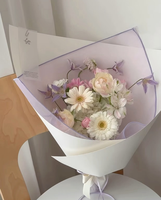 Kertas Pembungkus Buket Bunga Warna Solid Kertas Jala Pembungkus Bahan Kemasan Perlengkapan Florist