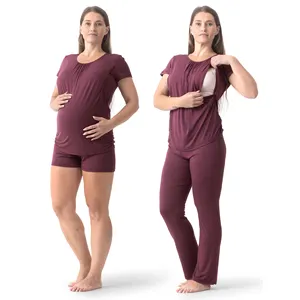 2023 toptan fiyat kadın hamile kıyafetleri emzirme annelik salonu seti kadınlar için gecelikler pijama emzirme