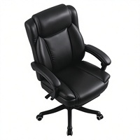 Chaise de bureau de direction ergonomique moderne à dossier haut, inclinable à 135 degrés, réglable en hauteur, en cuir de luxe, confortable