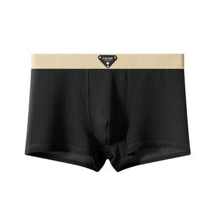 Nouveau Caleçon Boxer pour Homme Ice Silk Huajielong, Couleur Unie, Taille Moyenne, Grande Taille, Respirant, en Nylon Tricoté et Viscose, Vente en Gros - Product Image 4