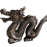 Statue de dragon chinois grandeur nature en bronze, décoration