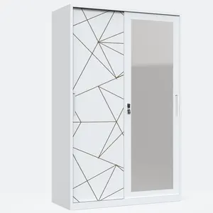 Vente en gros armoire en acier armoire à porte battante imprimée lemari pakaian dicetak rumah baja