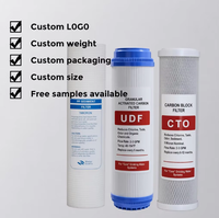Kit de cartouches filtrantes pour eau 10 pouces x 2,5 : Sédiments PP, Charbon granulaire GAC, Bloc CTO – Préfiltre universel standard de remplacement pour osmose inverse