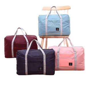 Bolsa de viaje plegable, ligera, duradera, con asa suave, organizador de almacenamiento de viaje unisex para hombres y mujeres, rosa, azul marino, burdeos claro - Product Image 5