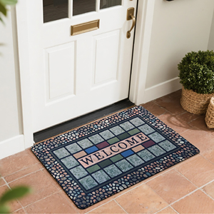 Tapis de porte d'entrée intérieur moderne en poils de boucle Tapis en caoutchouc antidérapant pour sol Tapis d'entrée lavable pour usage domestique - Product Image 1
