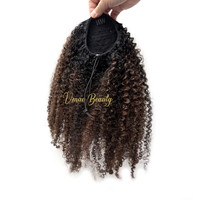 VMAE Extensions de Cheveux Vierge Vietnamiens Balayage Brun Jerry Bouclés Frisés Bruts Afro Crépu Puff Queue de Cheval à Cordon Enveloppante