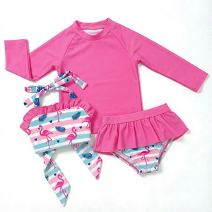 Trajes de Baño para Niños al por Mayor para el Verano, Conjuntos de 3 Piezas para Niñas con Estampado Personalizable y Traje de Baño para Bebés, Conjuntos de Ropa para Niñas - Product Image 5