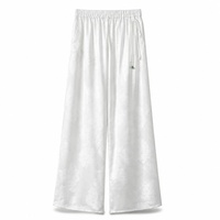 Pantalon large en soie de mûrier jacquard Hualuo pour femme, 100 % soie, taille élastique avec cordon de serrage, coupe droite, décontracté