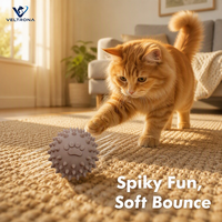 Balle à picots avec sonnette pour chat, jouet de massage pour chats d'intérieur, chatons et petits chiens