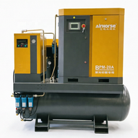 Compresor de Aire de Tornillo Sin Aceite de 7.5KW 10HP 4 en 1, 0.48 M3/min, 16 bar, 232 Psi, Aire Puro Clase 0 para Máquina de Corte Láser de 750W-1000W