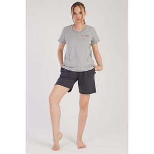 Kadin ชุดผู้หญิง/3iplik V Yaka Kisa Kol cepli sort takim - Product Image 5