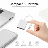 Lecteur de cartes SD TF USB C 2 en 1, adaptateur OTG pour ordinateur portable de type C, transfert de données de carte mémoire pour Windows MacOS