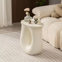 Table d'appoint de jardin décorative moderne, robuste et résistante, en faux marbre, pour patio