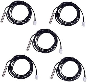 10K 3950 Ohm <strong>5</strong>*25mm B3950 1% NTC Thermistor <strong>Temperature</strong> <strong>Sensor</strong> Probe Digital Thermal <strong>Sensor</strong> Probe Cable Length 2M (Pack of <strong>5</strong>) - Product Image 6