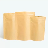 Op maat gemaakte logo Kraft papieren staande ziplock zak voor voedselverpakkingen met venster voor noten, snoep en gedroogd fruit