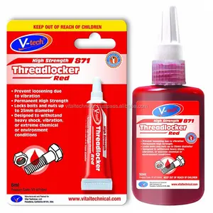 VT-871 Threadlocker Haute Résistance Couleur Rouge Serrures Boulons et Écrous jusqu'à 25mm de Diamètre