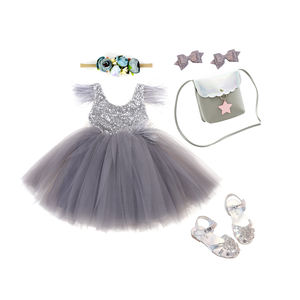 Robe de fête pour fille de 7 ans, robe en tulle pour enfant, vêtements pour enfants, robe à paillettes avec doublure à volants, robe d'anniversaire pour fille de 1 an - Product Image 5
