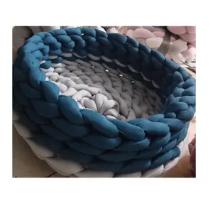 D50cm 14 colors min 1pc 100% polyester faux cotton SEWN machine wash tube knit nest pet accessories cat dog product house ped