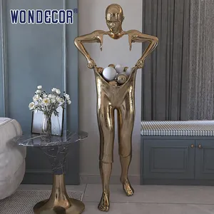 Wondece生活大小抽象室内金色不锈钢艺术家雕塑待售